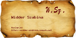 Widder Szabina névjegykártya