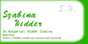 szabina widder business card